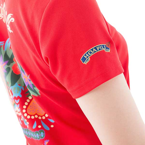 Polo shirt hawaiian skull red