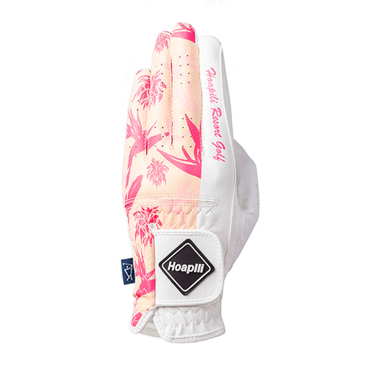 Golf gloves [tropical] (pink) worn on left hand