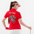 Polo shirt hawaiian skull red