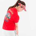 Polo shirt hawaiian skull red