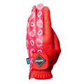 Golf gloves [Paisley] (red) worn on left hand, unisex