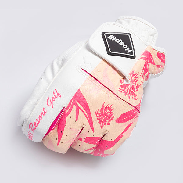 Golf gloves [tropical] (pink) worn on left hand