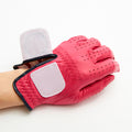 Leather golf gloves [Hibiscus series] (magenta) Left hand worn, common for men and women