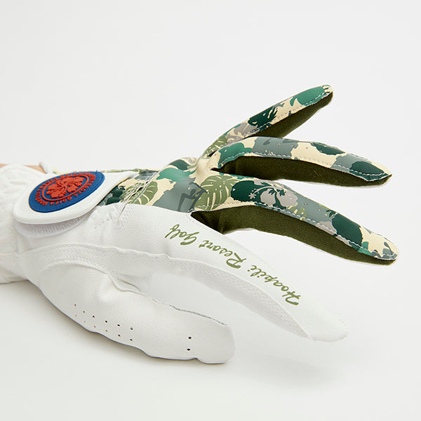 Golf gloves [Hawaiian camouflage] (Khaki) Left hand worn Unisex