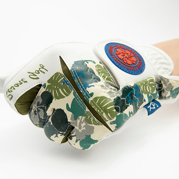 Golf gloves [Hawaiian camouflage] (Khaki) Left hand worn Unisex