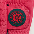 Leather golf gloves [Hibiscus series] (magenta) Left hand worn, common for men and women