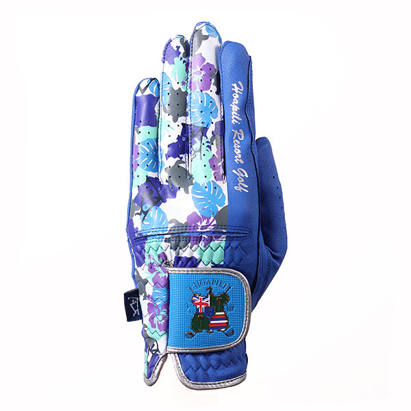 Golf gloves [Hawaiian camouflage print] (dark blue) Left hand worn, unisex