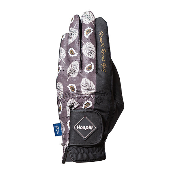 Golf gloves [Paisley] (black) worn on left hand, unisex