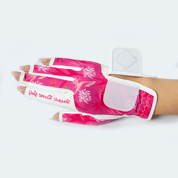 Golf gloves [tropical] (pink FTC) worn on right hand