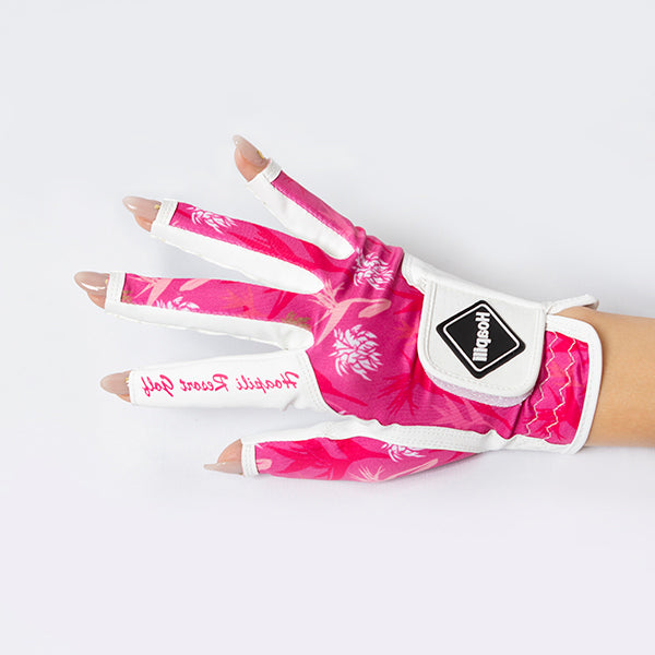 Golf gloves [tropical] (pink FTC) worn on right hand