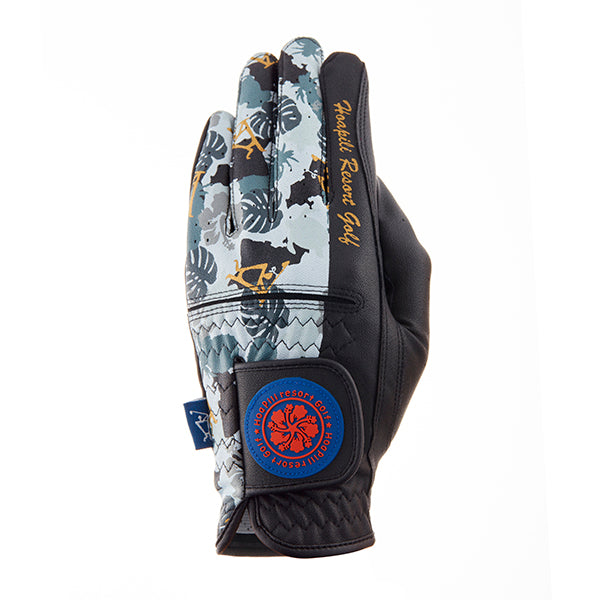 Golf gloves [Hawaiian camouflage] (black) left hand worn, both men and women