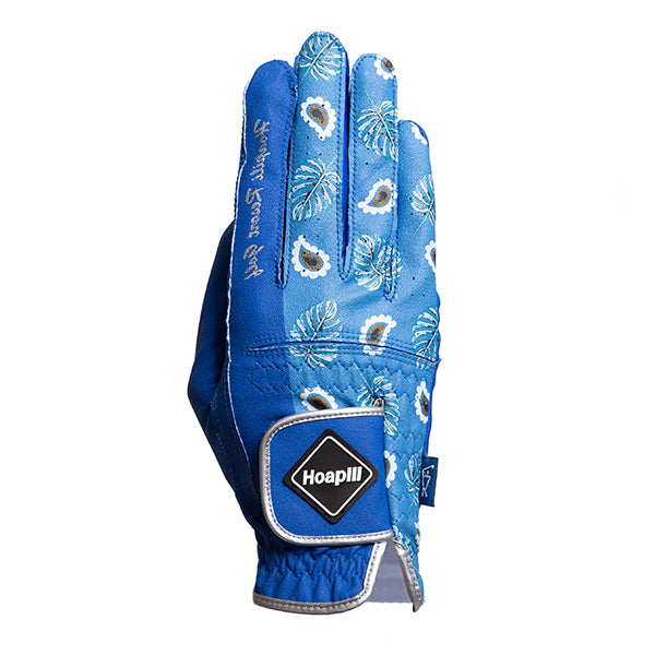 Golf gloves [paisley] (blue) worn on right hand, unisex