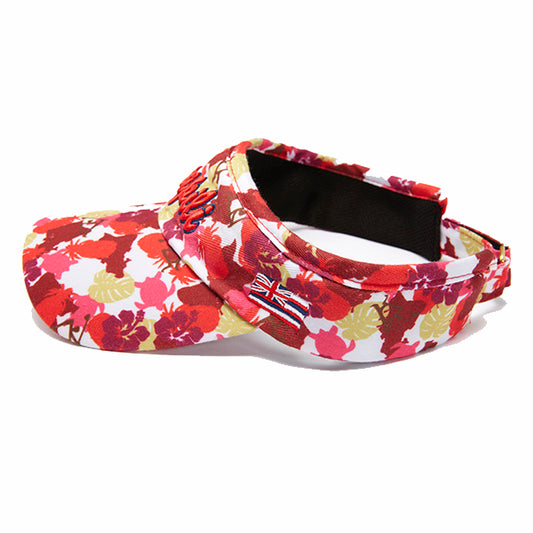 Hoapili Sun Visor (Hawaiian Camouflage) Red